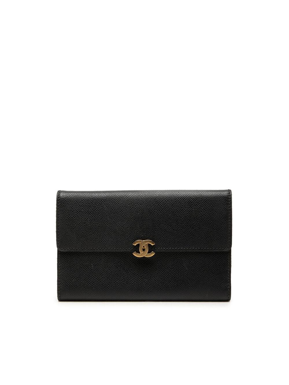 Chanel Cc Calfskin Flap Long Wallet #375371C10B